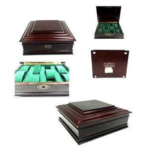 Vintage Bombay Company Mahogany Jewelry Watch Box 2000 Yr #084 - No Key